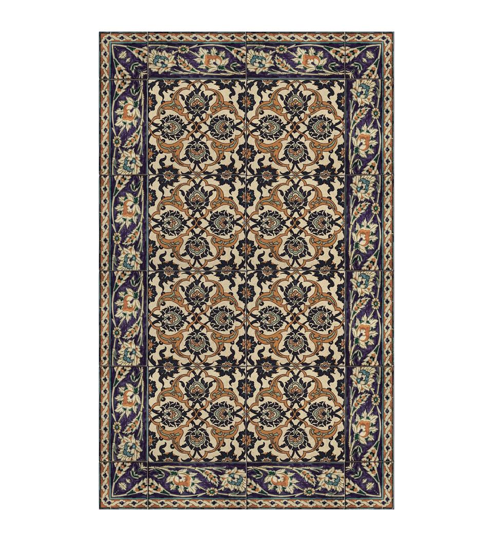 Beija-Flor-World-Vinyl-Rug-Armenian-Framed-Amber