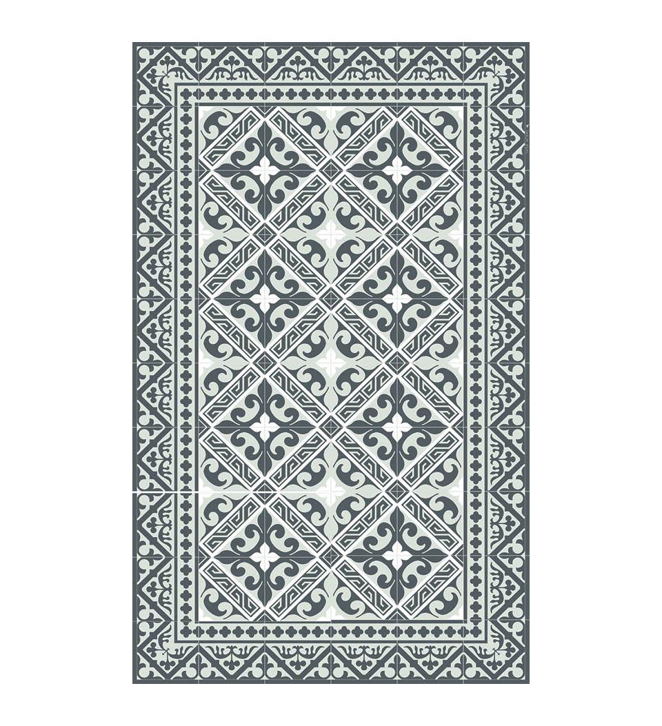 Beija-Flor-World-Vinyl-Rug-Flor-de-Lis-Grey-