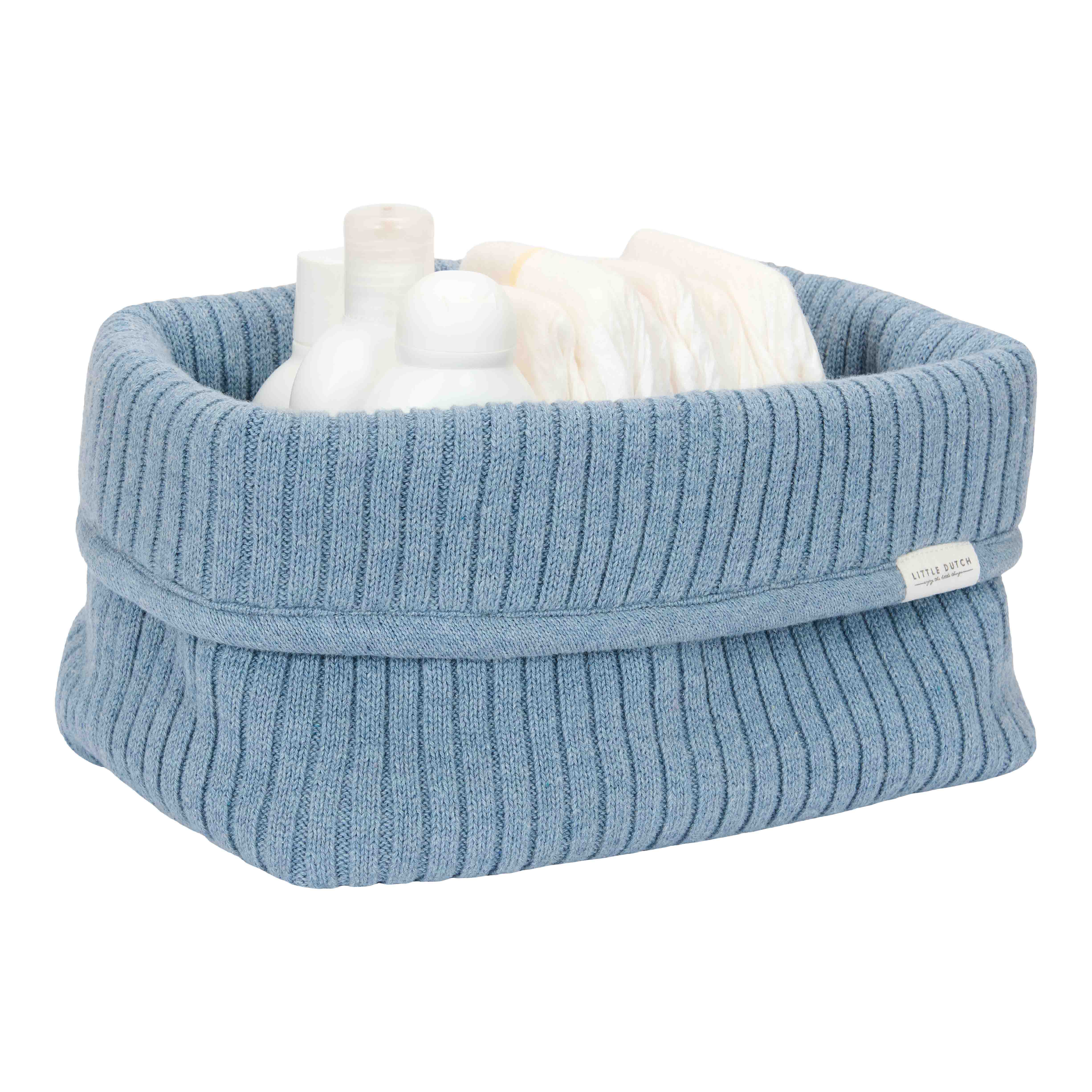 Little-Dutch-Aufbewahrungsbox-storage-basket-gestrickt-gross-pure-denim-blue-TE31444035