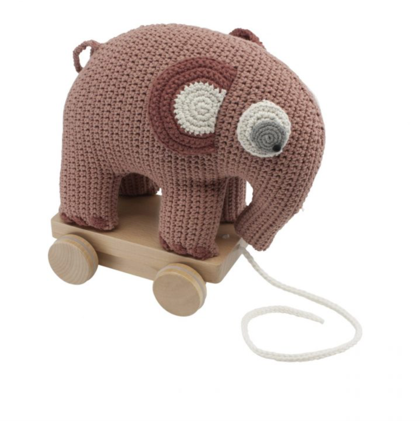 Sebra animal à tirer au crochet, éléphant rose