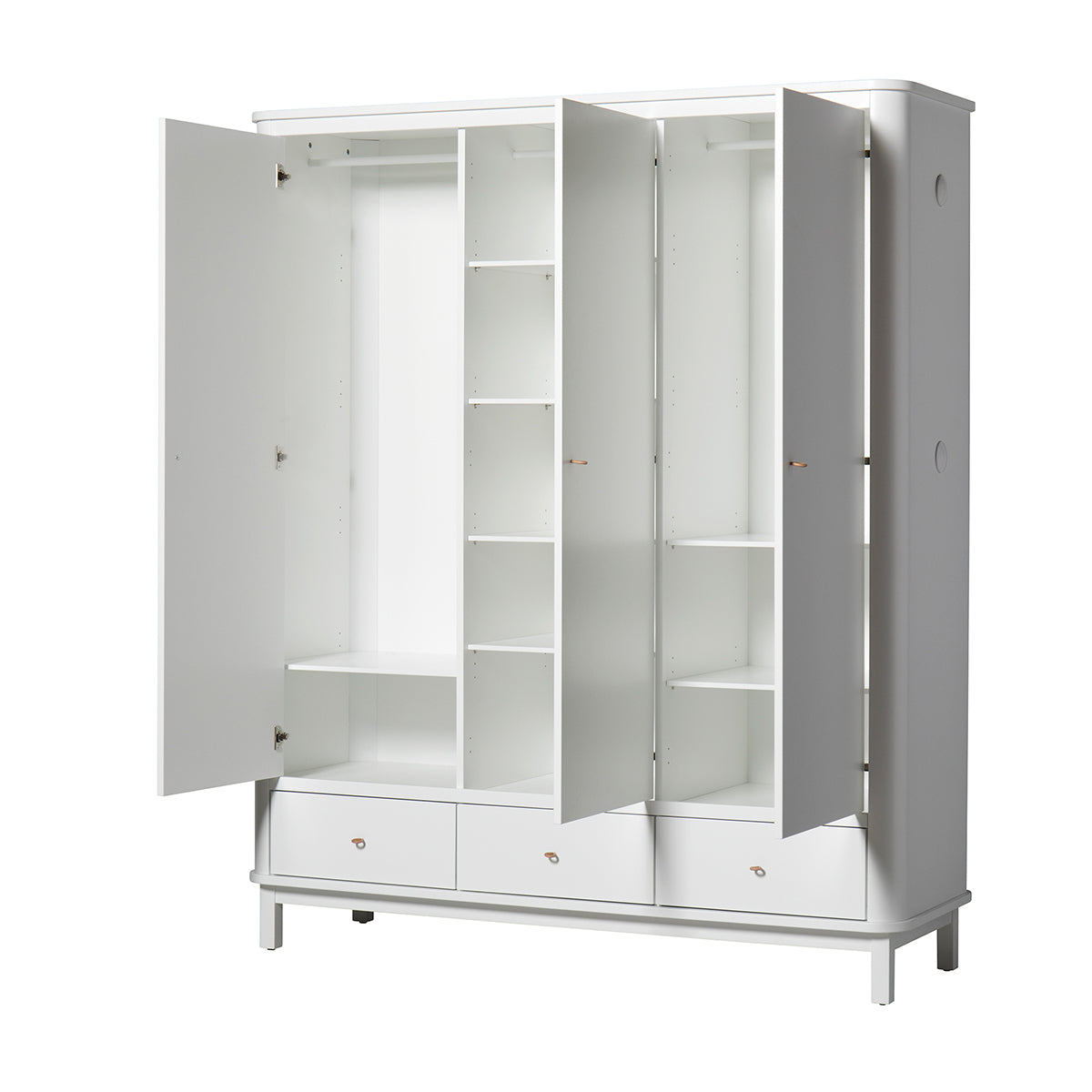 Armoire Oliver Furniture Wood Collection, 3 portes, blanc