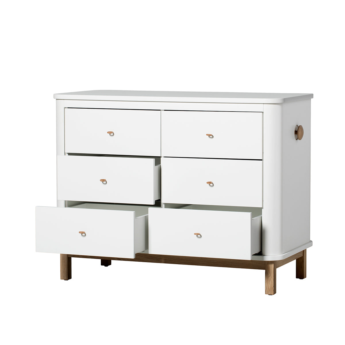 Oliver Furniture grande commode Wood Collection avec 6 tiroirs, blanc/chêne